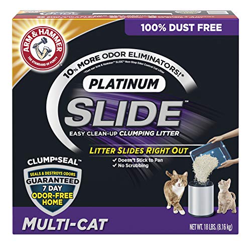 Arm & Hammer Platinum Slide Easy Clean-Up Clumping Cat Litter, Multi-Cat, 18 lbs (033200975168), List Price is $28.99, Now Only $9.59