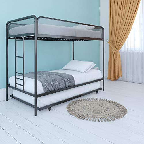 DHP Triple Metal Bunk Bed Frame, Black, Twin, 0 Now Only $224.10