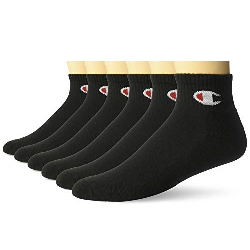 Double Dry Moisture Wicking Champion Logo 6 or 12 Pack Ankle Socks, List Price is $19, Now Only $7.60