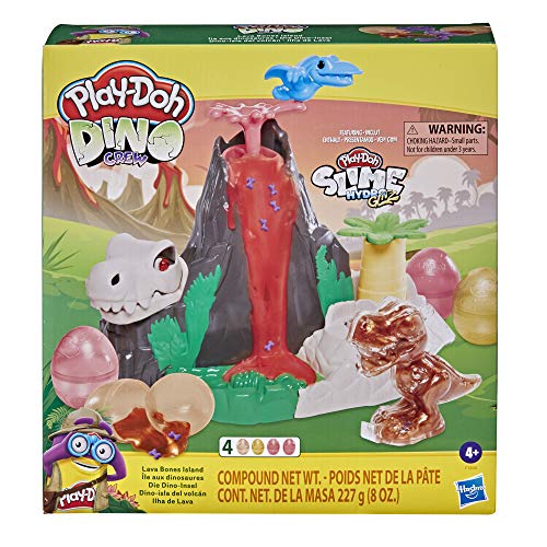 Play-Doh Slime Dino Crew Lava Bones Island Volcano Playset with HydroGlitz Eggs and Mix-ins, Dinosaur Toy for Kids 4 Years and Up, Non-Toxic, List Price is $20.99, Now Only $5.97