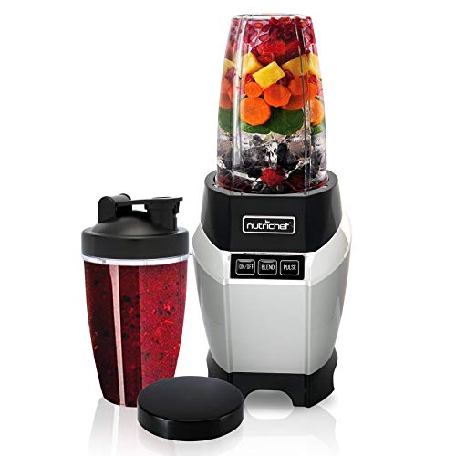 Nutrichef NCBL1000 Personal Electric Single Serve Small Professional Kitchen Countertop Mini Blender for Shakes and Smoothies w/Pulse Blend, Convenient Lid Co, 20 & 24 oz Cups, Black,  Only $42.99