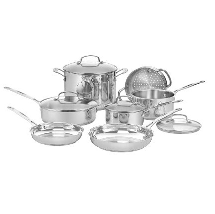 Cuisinart 77-11G Chef's Classic Stainless 11-Piece Cookware Set - Silver, only$123.49, free shipping