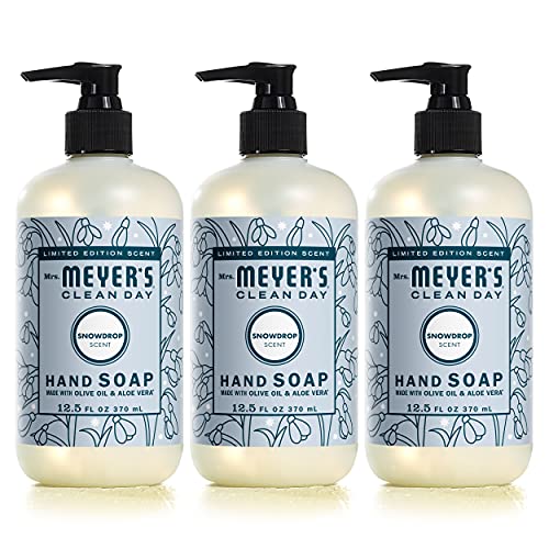 Mrs. Meyer's Clean Day Liquid Hand Soap, Cruelty Free and Biodegradable Hand Wash Formula Formula Made with Essential Oils, Limited Edition Snowdrop Scent, 12.5 oz Bottle - Pack of 3, Only $7.73