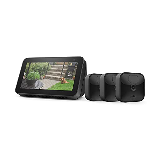 Blink Outdoor 3 Cam Kit bundle with Echo Show 5 (2nd Gen), List Price is $334.98, Now Only $149.99, You Save $184.99 (55%)