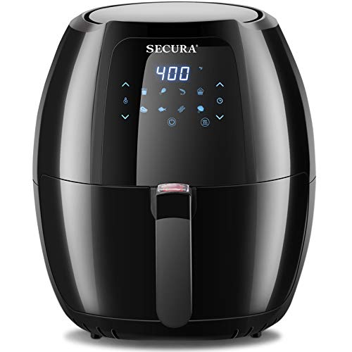Secura Max 6.3Qt Air Fryer, 1700W Digital Hot Air Fryer | 10-in-1 Oven Oilless Electric Cooker w/Preheat & Shake Remind, 8 Cooking Presets, Nonstick Basket, ETL Listed,   Only $50.00