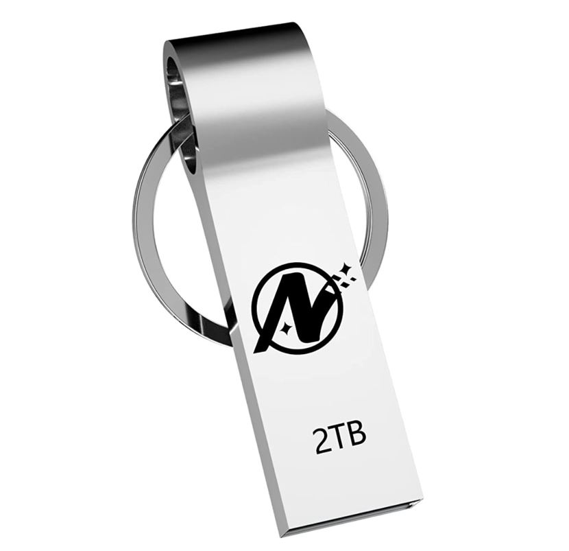 2TB USB Flash Drive 2.0 Portable Thumb Drive USB Memory Stick 2 TB USB 2.0 Flash Drives Memory Stick Metal with Keychain for PC/Laptop