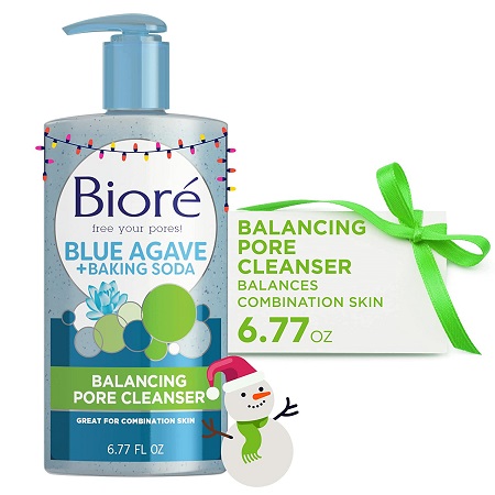 Bioré Daily Blue Agave + Baking Soda Balancing Pore Cleanser, Liquid Cleanser for Combination Skin, to Penetrate Pores & Gently Exfoliate Skin, Stocking Stuffer, 6.77 Ounce, only $3.95
