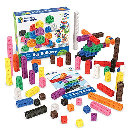 Learning Resources MathLink Cubes Big Builders - Set of 200 Cubes, Ages 5+ Develops Early Math Skills, STEM Toys, Math Games for Kids, Only $17.60