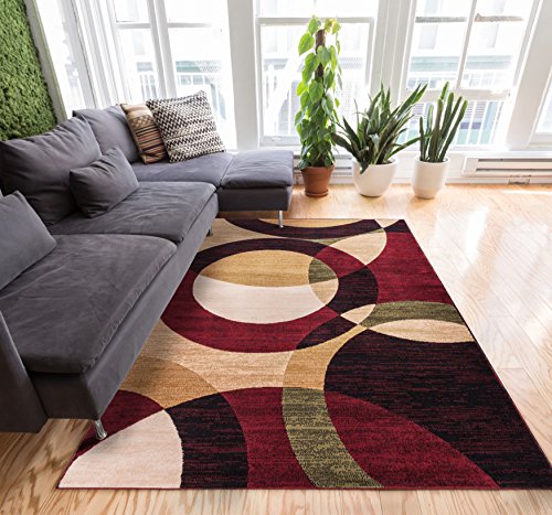 Well Woven Jackpot Multi Color Geometric Circles Modern 3x5 (3'3'' x 5') Area Rug Rings Abstract Boxes Lines Easy Care & Cleaning Shed Free Carpet, Now Only $36.78