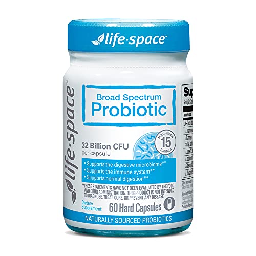 Life-Space Premium Broad Spectrum Probiotics for Adults, 32 Billion CFU & 15 Strains, 2 Months Serving, for Digestive and Immune Support - 60 Capsules