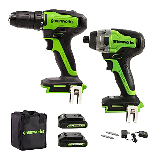 GreenWorks CK24L1520 Powertools Power Tools, Drill Driver Combo Kit, Green, List Price is $189.99, Now Only $79.00