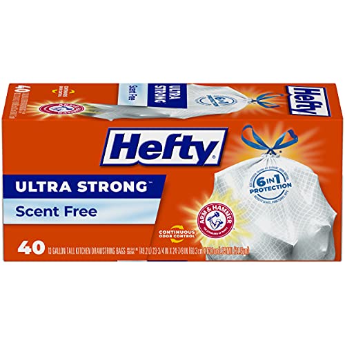 Hefty Ultra Strong Tall Kitchen Trash Bags, Unscented, 13 Gallon, 40 Count, List Price is $10.49, Now Only $5.62