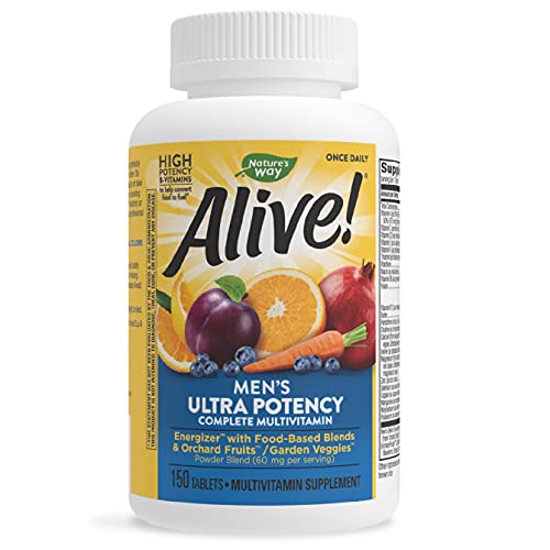 Nature's Way Alive! Men's Ultra High Potency Complete Multivitamin, B-Vitamins, Natural, 150 Count, List Price is $32, Now Only $21.28