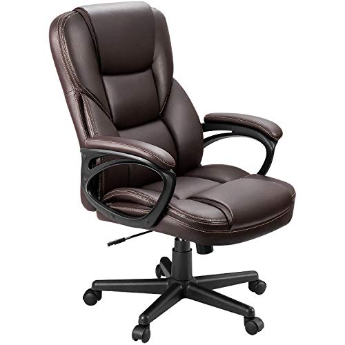 Furmax Office Executive Chair High Back Adjustable Managerial Home Desk Chair, Swivel Computer PU Leather Chair with Lumbar Support (Brown), Now Only $104.99
