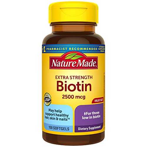 Nature Made Biotin Value Size Liquid Softgel, 2500 mcg, 150 Count.only $7.58