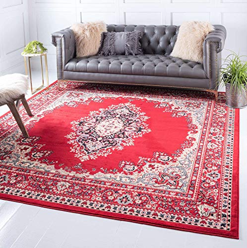 Unique Loom Reza Collection Traditional Persian Style Area Rug, 8' 0 x 8' 0 Square, Red/Ivory, List Price is $289.79, Now Only $115.08, You Save $174.71 (60%)