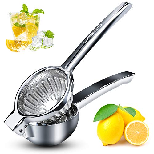 Qisebin Lemon Squeezer Stainless Steel with Premium Quality Heavy Duty Solid Metal Squeezer Bowl - Large Manual Citrus Press Juicer and Lime Squeezer, silver (KP3011), Only $20.02
