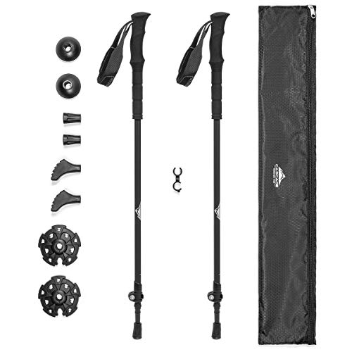 Cascade Mountain Tech Trekking Poles - Ultralight 2 Piece Carbon Fiber Walking or Hiking Sticks with Quick Adjustable Locks (Set of 2), Black, List Price is $64.99, Now Only $19.96