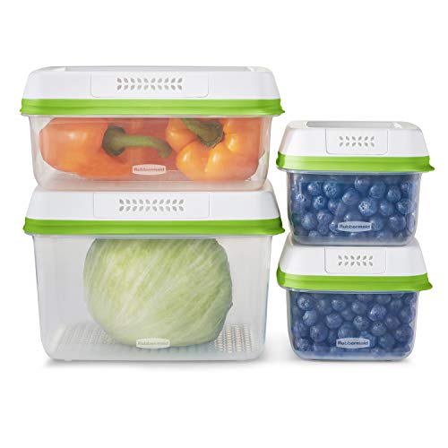 Rubbermaid FreshWorks Produce Saver, Medium and Large Storage Containers, 8-Piece Set, Clear, List Price is $39.99, Now Only $29.99