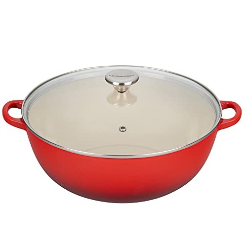 Le Creuset Enameled Cast Iron Chef's Oven with Glass Lid, 7.5 qt., Cerise, List Price is $400, Now Only $249.95, You Save $150.05 (38%)