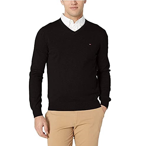 Tommy Hilfiger Men's Cotton V Neck Sweater, List Price is $59.5, Now Only $20.93, You Save $38.57 (65%)
