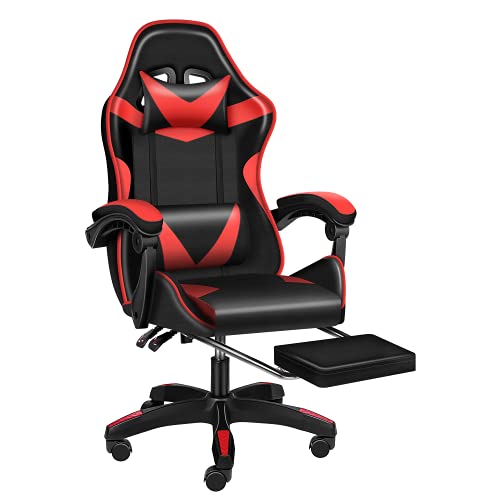 YSSOA Gaming Office High Back Computer Ergonomic Adjustable Swivel Chair, Red, Now Only $91.86