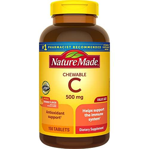 Nature Made Chewable Vitamin C 500 mg Tablets, 150 Count Value Size to Help Support the Immune System, List Price is $20.49, Now Only $10.64