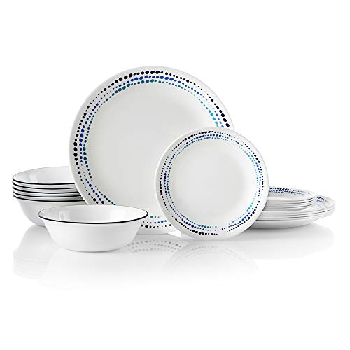 Corelle 18-Piece Service for 6, Chip Resistant, Ocean Blues Dinnerware Set, List Price is $59.89, Now Only $47.19