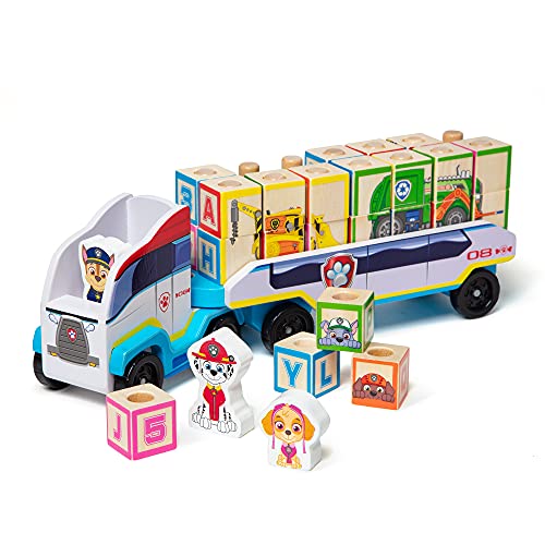 Melissa & Doug 汪汪巡邏隊益智木質積木卡車，字母玩具，原價$32.99，現僅售$17.99
