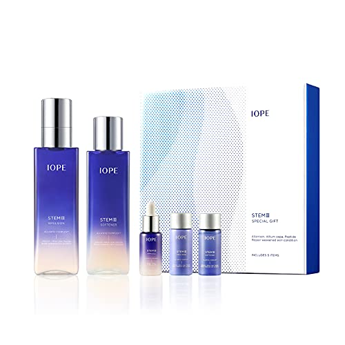 IOPE STEM III Anti-aging Skincare Set - Lotion and Toner Skin Care Set - For Smooth, Radiant, Youthful Skin - Includes Sample Serum by Amorepacific - Face Skin Care