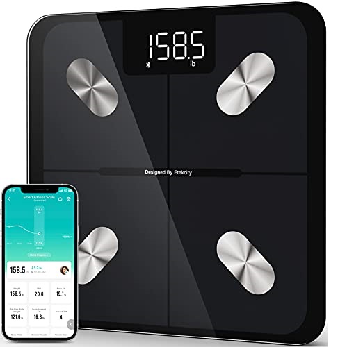 Etekcity Smart Scale for Body Weight, Digital Bathroom Weighing Scales with Body Fat and Water Weight for People, Bluetooth BMI Electronic Body Analyzer Machine, 400lb,  Only $19.99