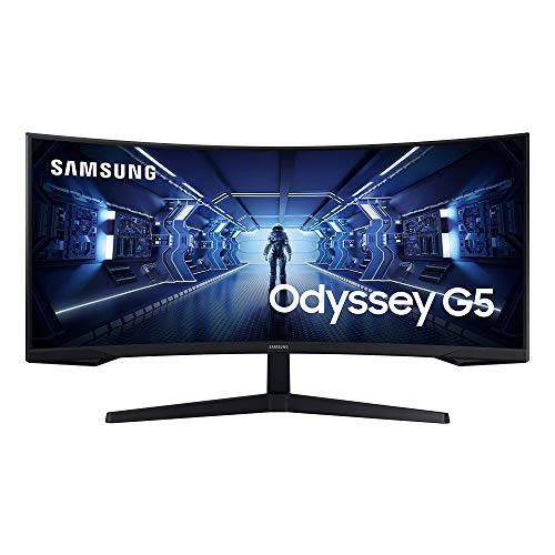SAMSUNG 34-Inch Odyssey G5 Ultra-Wide Gaming Monitor with 1000R Curved Screen, 165Hz, 1ms, FreeSync Premium, WQHD (LC34G55TWWNXZA, 2020 Model), Black,  Only $398.73