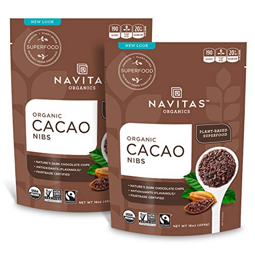 Navitas Organics Raw Cacao Nibs 16oz. bag, 15 servings — Organic, Non-GMO, Fair Trade, Gluten-Free (Pack of 2), List Price is $27.96, Now Only $13.62