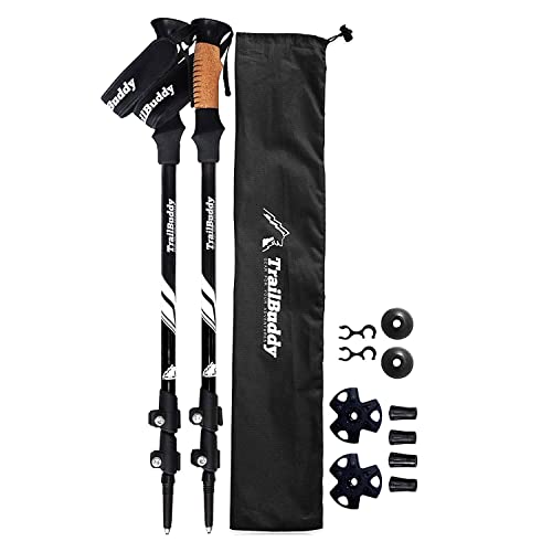 TrailBuddy Trekking Poles - Adjustable Hiking Poles for Snowshoe & Backpacking Gear - Set of 2 Collapsible Walking Sticks, Aluminum with Cork Grip, List Price is $39.99, Now Only $27.99