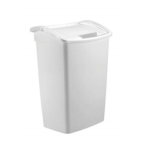 Rubbermaid, 11.25 Gallon, White Dual-Action Swing Lid Trash Can for Home, Kitchen, and Bathroom Garbage, List Price is $23.99, Now Only $12.68