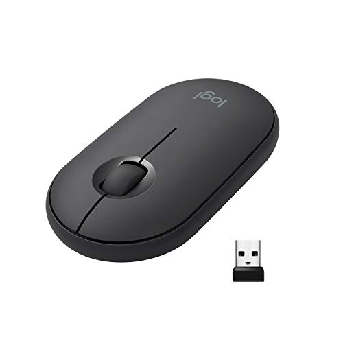 Logitech Pebble M350 Wireless Mouse with Bluetooth or USB - Silent, Slim Computer Mouse Certified Works with Chromebook - Graphite, List Price is $29.99, Now Only $19.99