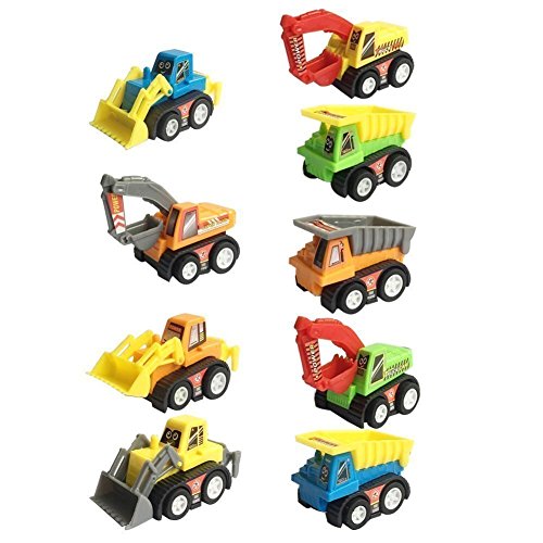 Kids Construction Car Toys for 2 3 4 Year Old Boys Toddler Mini Pull Back Vehicles Excavator Truck Tractor Party Supplies Favors Egg Stuffers Birthday Gift (Color Random), Only $7.74
