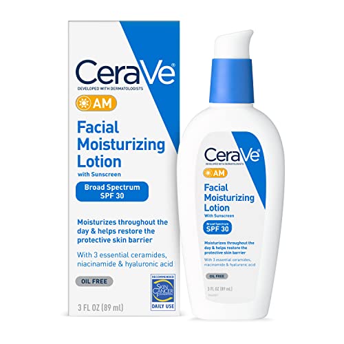 CeraVe AM Facial Moisturizing Lotion SPF 30 | Oil-Free Face Moisturizer with Sunscreen | Non-Comedogenic | 3 Ouncez, Only $11.87, free shipping after using SS