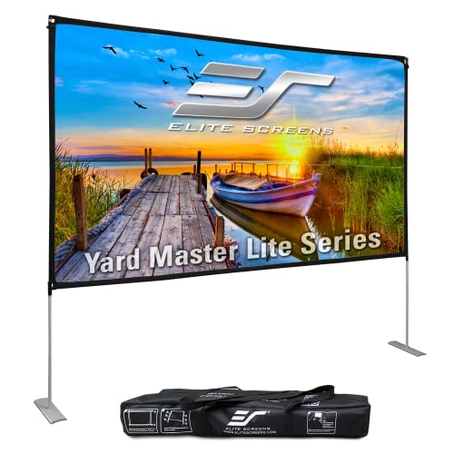 Elite Screens Yard Master Lite Series, 125 INCH diag, Double Sided Projector Screen Wrinkle-Free Foldable Portable Outdoor Indoor, OMS125HLITE, List Price is $99, Now Only $84.99