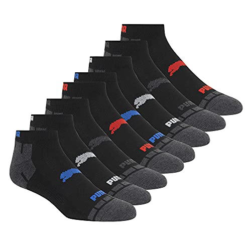 PUMA mens 8 Pack Low Cut Running Socks, Black, 13-Oct US, List Price is $14, Now Only $10.06, You Save $3.94 (28%)