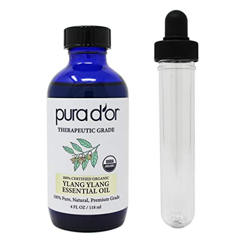 PURA D’OR Ylang Ylang Essential Oil (4oz / 118mL) USDA Organic 100% Pure Natural Therapeutic Grade Diffuser For Aromatherapy, Relaxation, Mood Uplift, Antioxidant Support, , Only $19.99