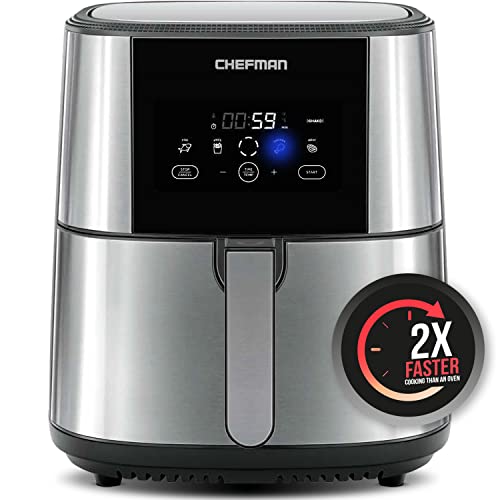 CHEFMAN Large Air Fryer Max XL 8 Qt, Healthy Cooking, User Friendly, Nonstick Stainless Steel, Digital Touch Screen with 4 Cooking Functions, BPA-Free, Dishwasher Safe Basket,  Only $69.99