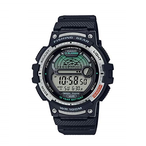 Casio Men's Fishing Timer Quartz Watch with Resin Strap, Black, 24.1 (Model: WS-1200H-1AVCF), List Price is $26.95, Now Only $19.69