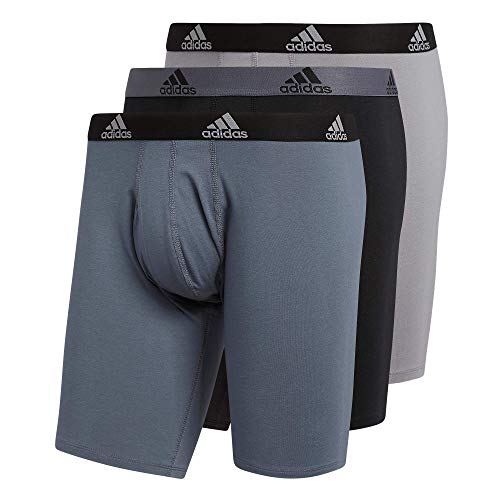 adidas Men's Stretch Cotton Long Boxer Brief Underwear (3-Pack), List Price is $36, Now Only$12.00