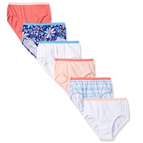 Hanes Girls' 100% Cotton Tagless Brief Panties, Multipack, List Price is $9, Now Only $5.97, You Save $3.03 (34%)
