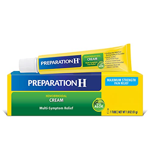 PREPARATION H Hemorrhoid Symptom Treatment Cream, Multi-Symptom Pain Relief with Aloe, Tube (1.8 Ounce), List Price is $12.99, Now Only $6.99