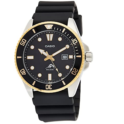 Casio Men's Diver Inspired Stainless Steel Quartz Watch with Resin Strap, Black, 25.6 (Model: MDV106G-1AV), List Price is $79.95, Now Only $41.62, You Save $38.33 (48%)