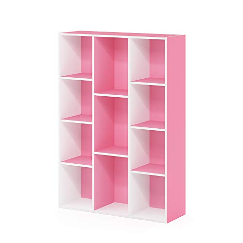Furinno Luder Bookcase / Book / Storage , 11-Cube, White/Pink, List Price is $99.99, Now Only $51.48