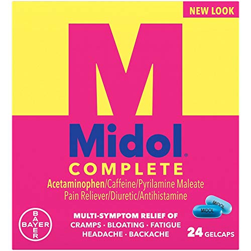 Midol Complete, Menstrual Period Symptoms Relief Including Premenstrual Cramps, Pain, Headache, and Bloating, Gelcaps, 24 Count, Only $3.49