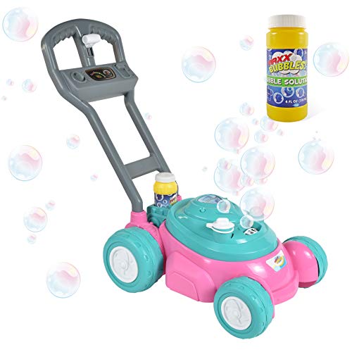 Sunny Days Entertainment Bubble-N-Go Toy Lawn Mower with Refill Solution | Pink Bubble Blowing Toy - Maxx Bubbles, List Price is $23.99, Now Only $7.99